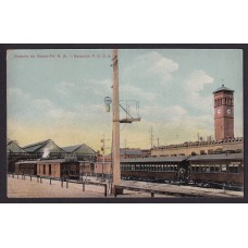 ESTACION DE FERROCARRIL ANTIGUA TARJETA POSTAL ROSARIO TRENES RARA
